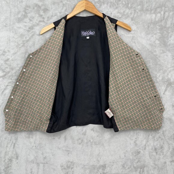 Vintage 90s Plaid Flannel Button Front Vest USA Made Skater Grunge - Picture 8 of 12